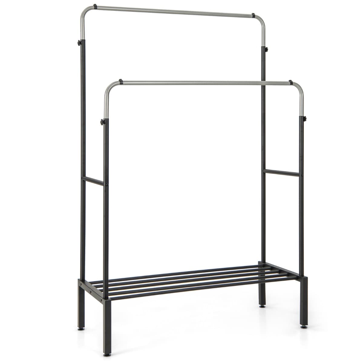 Portant à Vêtements à Double Barre Réglable en Hauteur Portant à Vêtements Métallique Robuste pour S