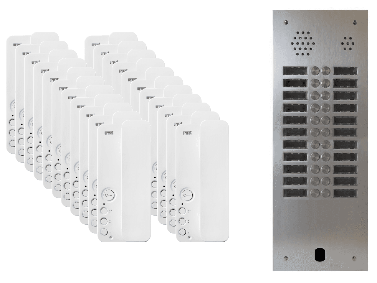 Kit interphone 2 rangées avec 22 combinés URMET Collectif