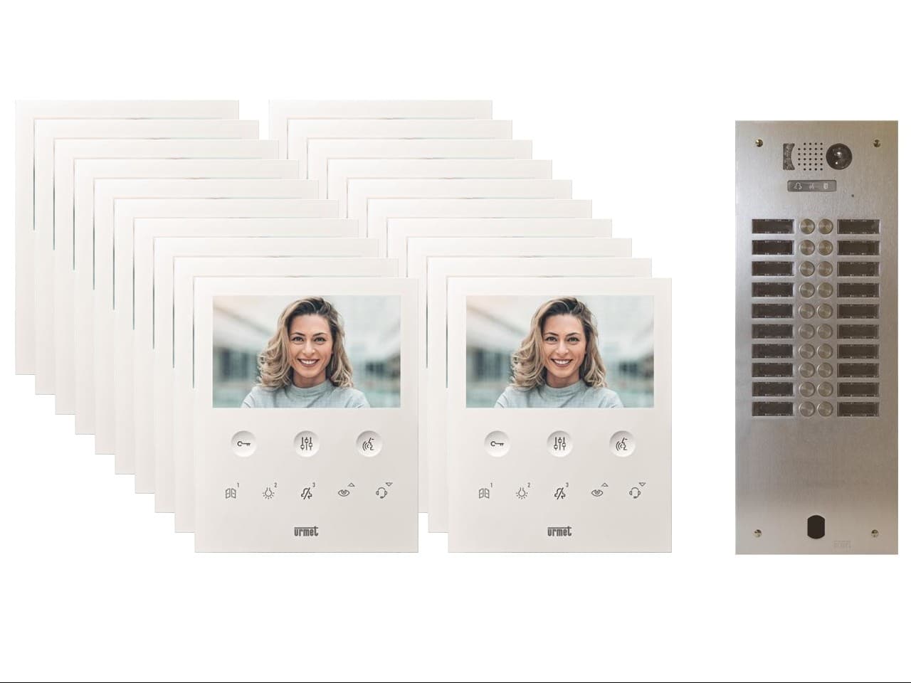 Kit visiophone 2 rangées avec 20 écrans URMET Collectif